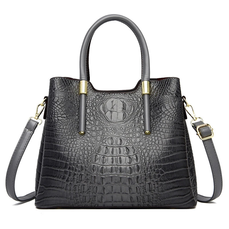 Fashion Crocodile pattern Leather Shoulder Crossbody Bags for Women 2023 3 Layer Large Capacity Ladies Handbag Luxury Totes Sac