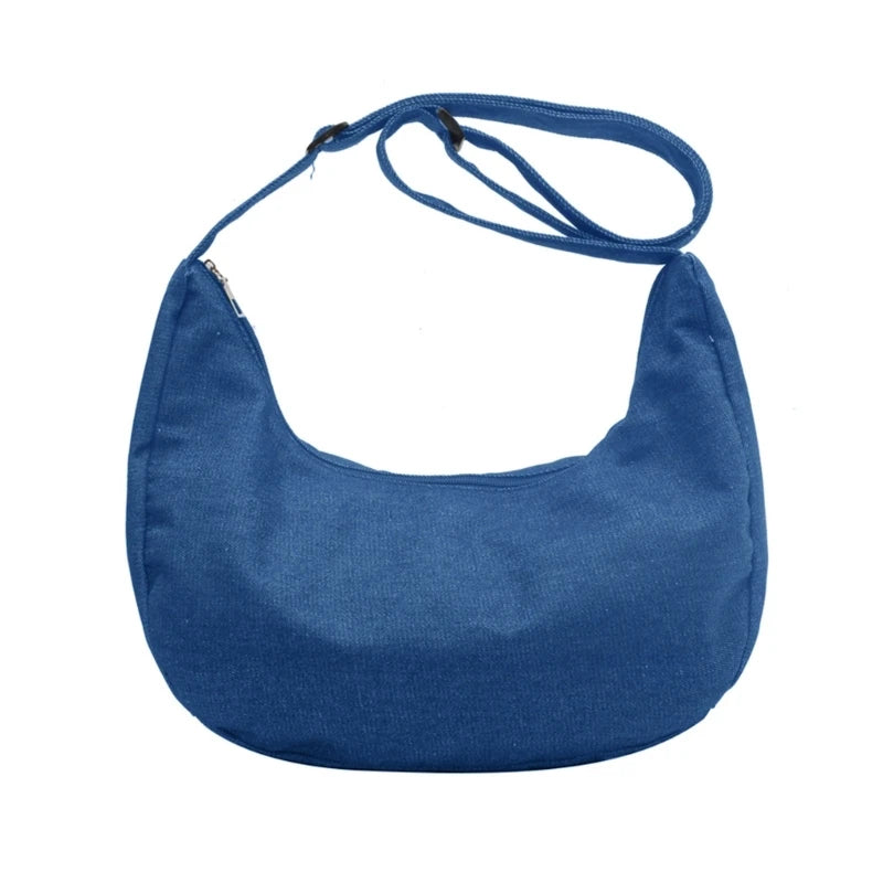 Fashion Crossbody Bag for Women Men Denim Shoulder Bag Large Capacity Casual Hobo Bag Tote Handbag Purse
