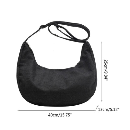 Fashion Crossbody Bag for Women Men Denim Shoulder Bag Large Capacity Casual Hobo Bag Tote Handbag Purse