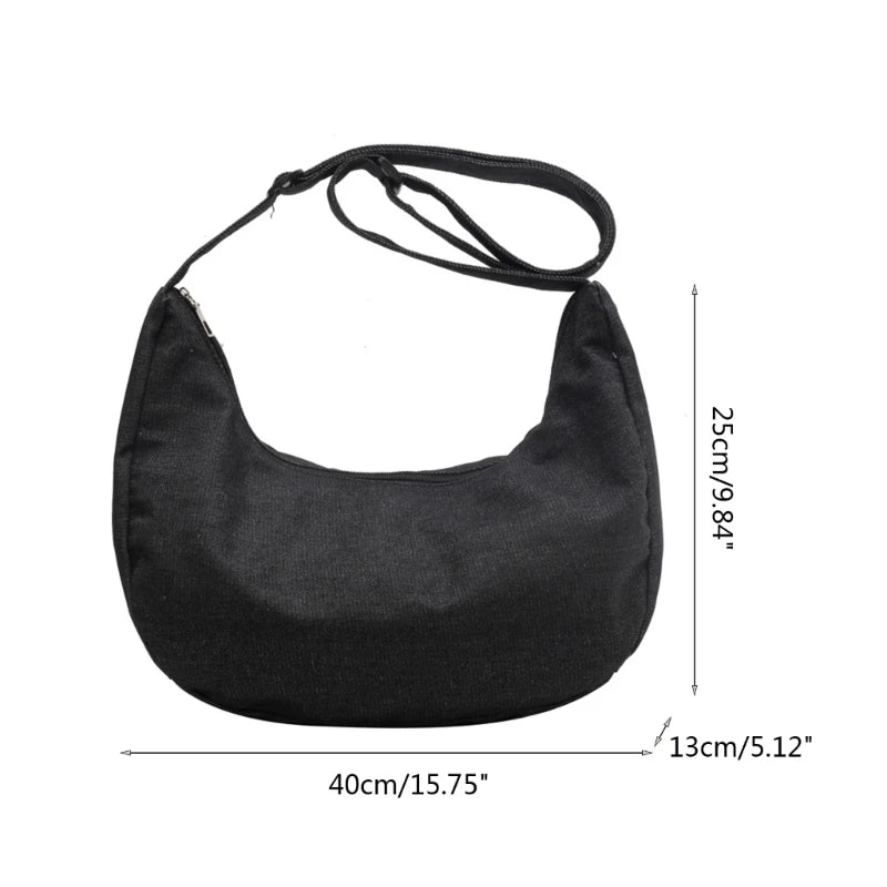 Fashion Crossbody Bag for Women Men Denim Shoulder Bag Large Capacity Casual Hobo Bag Tote Handbag Purse