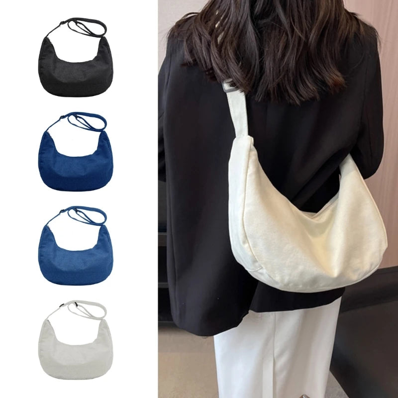 Fashion Crossbody Bag for Women Men Denim Shoulder Bag Large Capacity Casual Hobo Bag Tote Handbag Purse