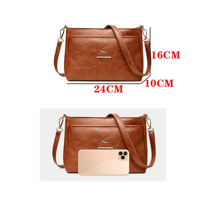 Fashion Crossbody Shoulder Bags Women's PU Leather Small Handbag Messenger Purse Vintage Female Design Bag Luxury Brand Bags Sac