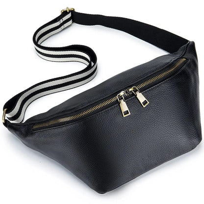 Fashion Crossbody Waist Large Capacity Cowhide Simple Chest Leisure Shoulder Bag