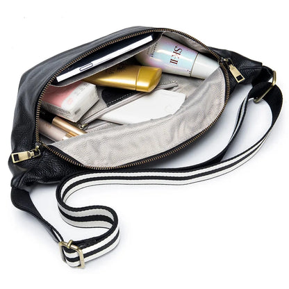 Fashion Crossbody Waist Large Capacity Cowhide Simple Chest Leisure Shoulder Bag