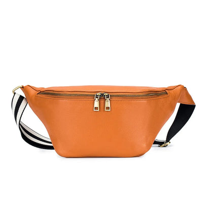 Fashion Crossbody Waist Large Capacity Cowhide Simple Chest Leisure Shoulder Bag