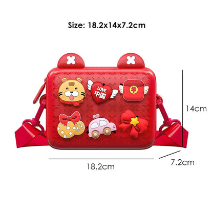 Fashion DIY Cartoon Children Shoulder Messenger Bags for Girls Travel Cute Small Crossbody Bag Zipper Handbags Purse Designer
