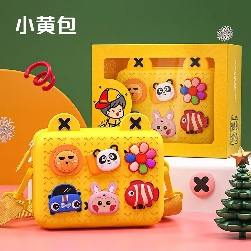 Fashion DIY Cartoon Children Shoulder Messenger Bags for Girls Travel Cute Small Crossbody Bag Zipper Handbags Purse Designer