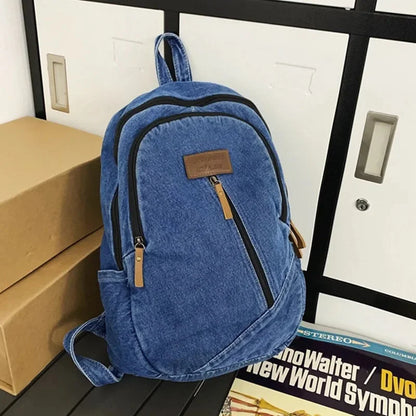 Fashion Denim Women's Simple Small Feminina Travel Backpack Casual Large Capacity Student School Bags For Girls