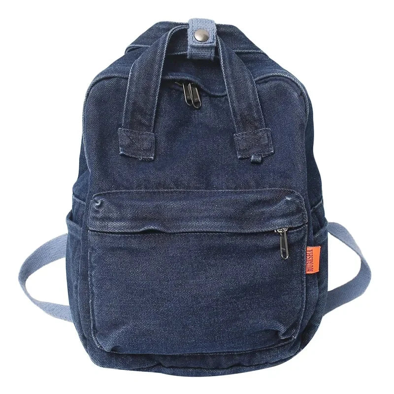 Fashion Denim Women's Trendy Casual Student School Bags For Girls Small Feminina Travel Backpack Mochila