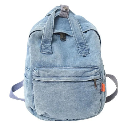 Fashion Denim Women's Trendy Casual Student School Bags For Girls Small Feminina Travel Backpack Mochila
