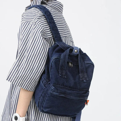 Fashion Denim Women's Trendy Casual Student School Bags For Girls Small Feminina Travel Backpack Mochila