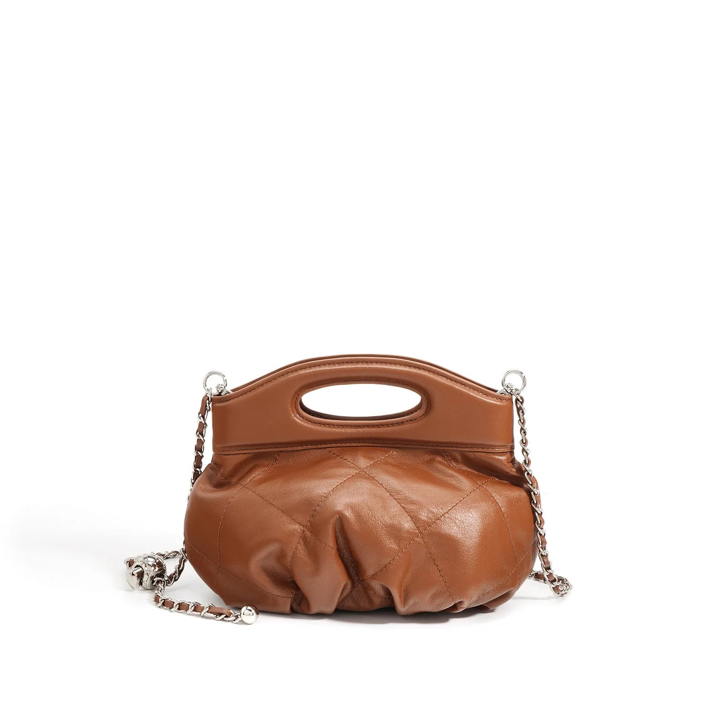 Fashion Design Handbag Cowhide Folds Argyle Bolsos Mujer Female Solid Casual Commuter High Quality Luxury Crossbody Shoulder Bag