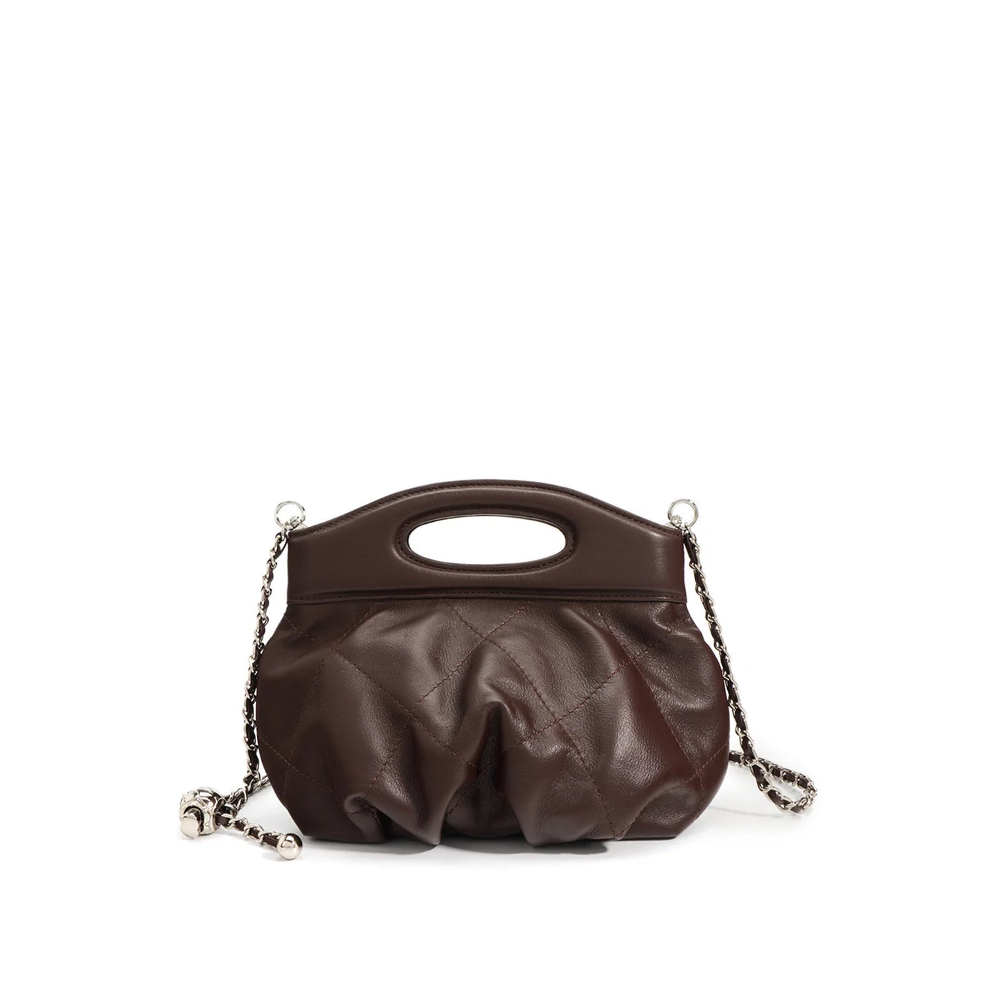 Fashion Design Handbag Cowhide Folds Argyle Bolsos Mujer Female Solid Casual Commuter High Quality Luxury Crossbody Shoulder Bag