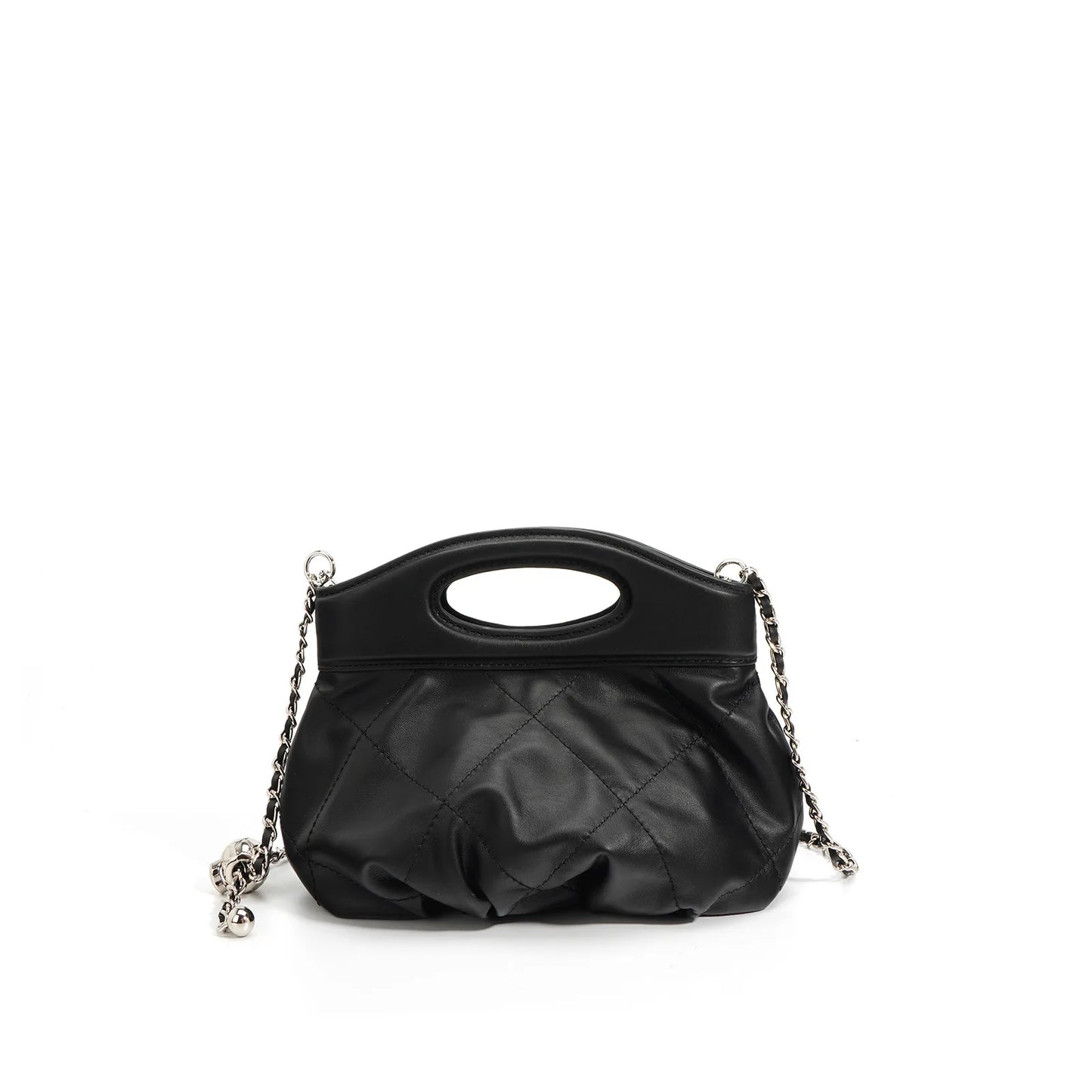 Fashion Design Handbag Cowhide Folds Argyle Bolsos Mujer Female Solid Casual Commuter High Quality Luxury Crossbody Shoulder Bag