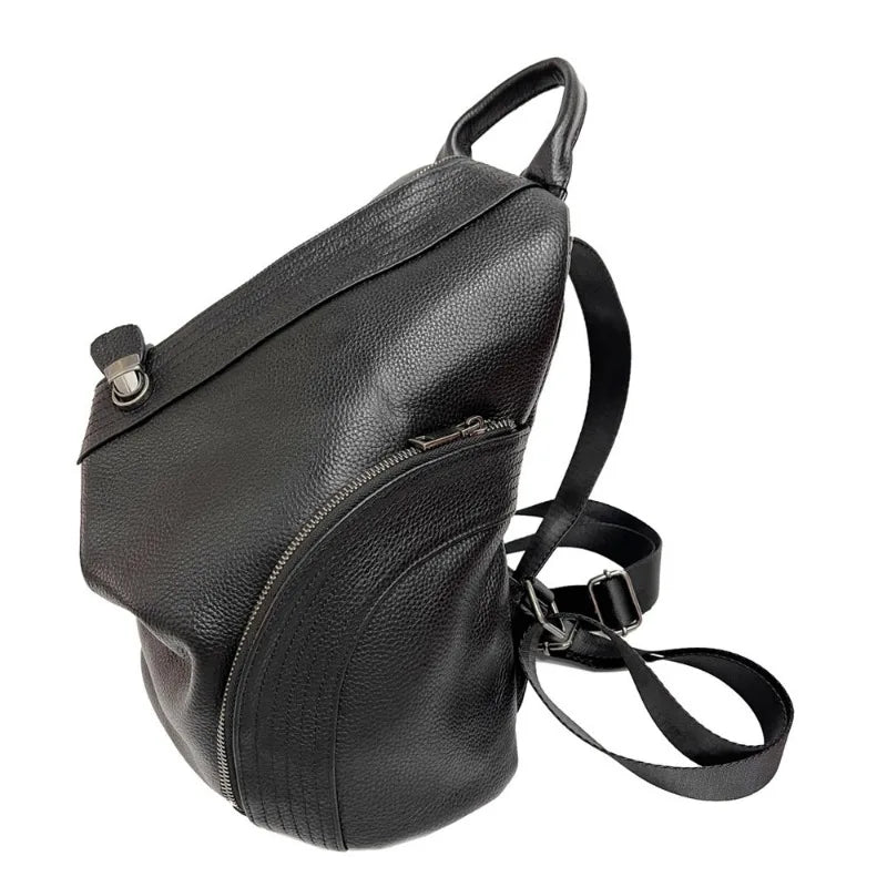 Fashion Design Zipper Anti-theft Buckle Bag Luxury Genuine Leather Backpacks Large Capacity Casual Commuter Travel Sac A Dos