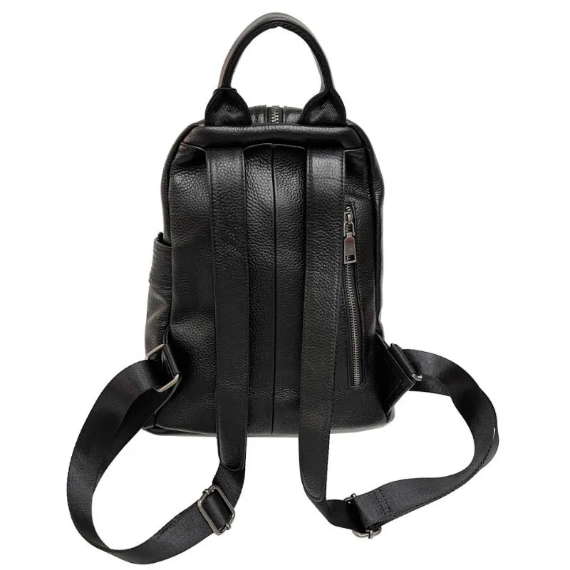 Fashion Design Zipper Anti-theft Buckle Bag Luxury Genuine Leather Backpacks Large Capacity Casual Commuter Travel Sac A Dos