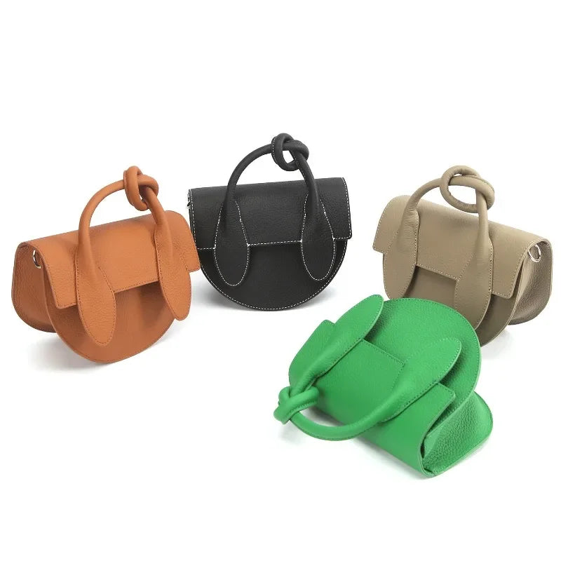Fashion Designer Half Moon Crossbody Shoulder Bag Tie Knot Top Handle Bags Women Commuter Elegant Luxury Bolsos Mujer Chic Purse
