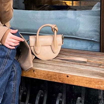 Fashion Designer Half Moon Crossbody Shoulder Bag Tie Knot Top Handle Bags Women Commuter Elegant Luxury Bolsos Mujer Chic Purse