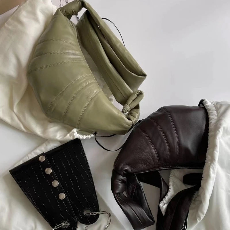 Fashion Designer Hobo Bag Casual Commuter Versatile All-match Single Shoulder Crossbody Bag Luxury Genuine Leather Bolsos Mujer