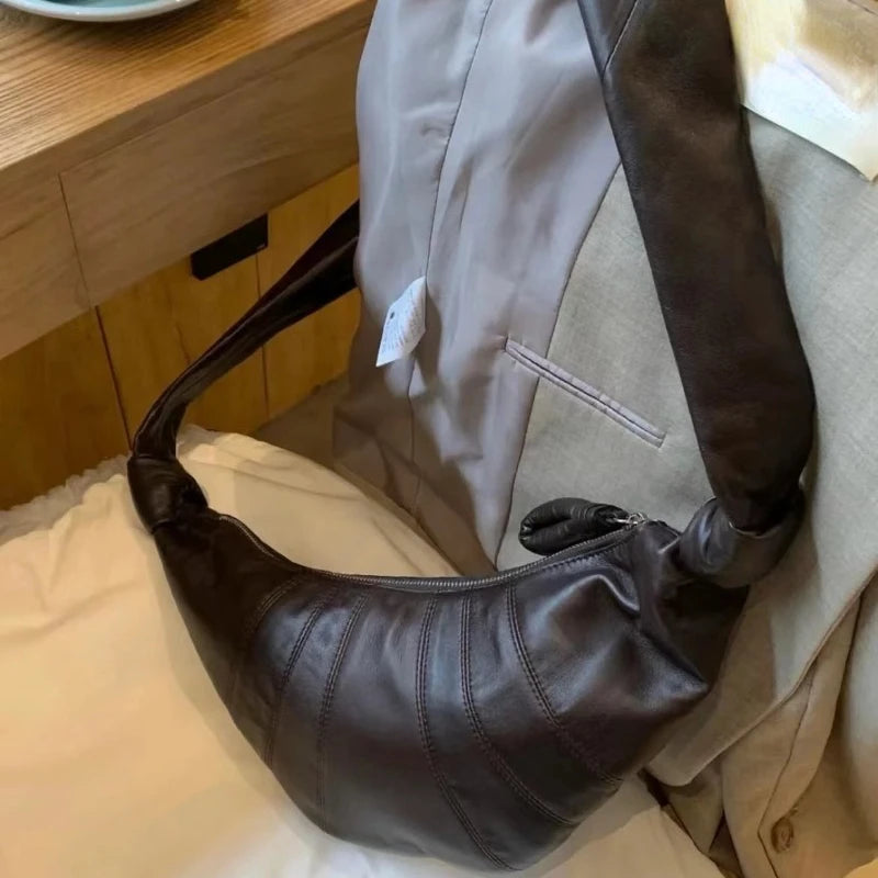 Fashion Designer Hobo Bag Casual Commuter Versatile All-match Single Shoulder Crossbody Bag Luxury Genuine Leather Bolsos Mujer