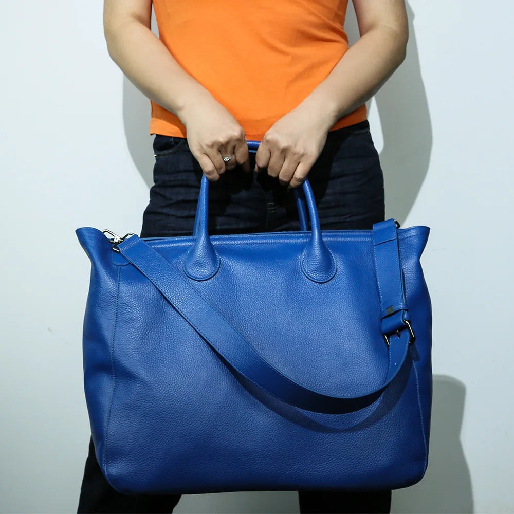 Fashion Designer Luxury Genuine Leather Tote Women Bags Solid Large Capacity All-match Handbags Female Casual Travel Purses