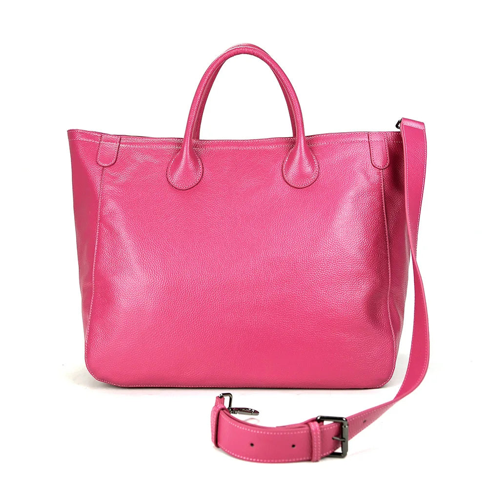 Fashion Designer Luxury Genuine Leather Tote Women Bags Solid Large Capacity All-match Handbags Female Casual Travel Purses