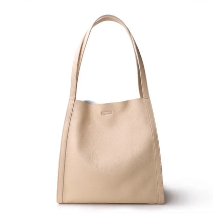 Fashion Elegant Commuter Tote Bags Women 2024 New All-match Large Capacity Shoulder Bag Simple Design Cowhide Leather Handbag