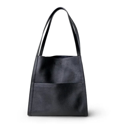 Fashion Elegant Commuter Tote Bags Women 2024 New All-match Large Capacity Shoulder Bag Simple Design Cowhide Leather Handbag