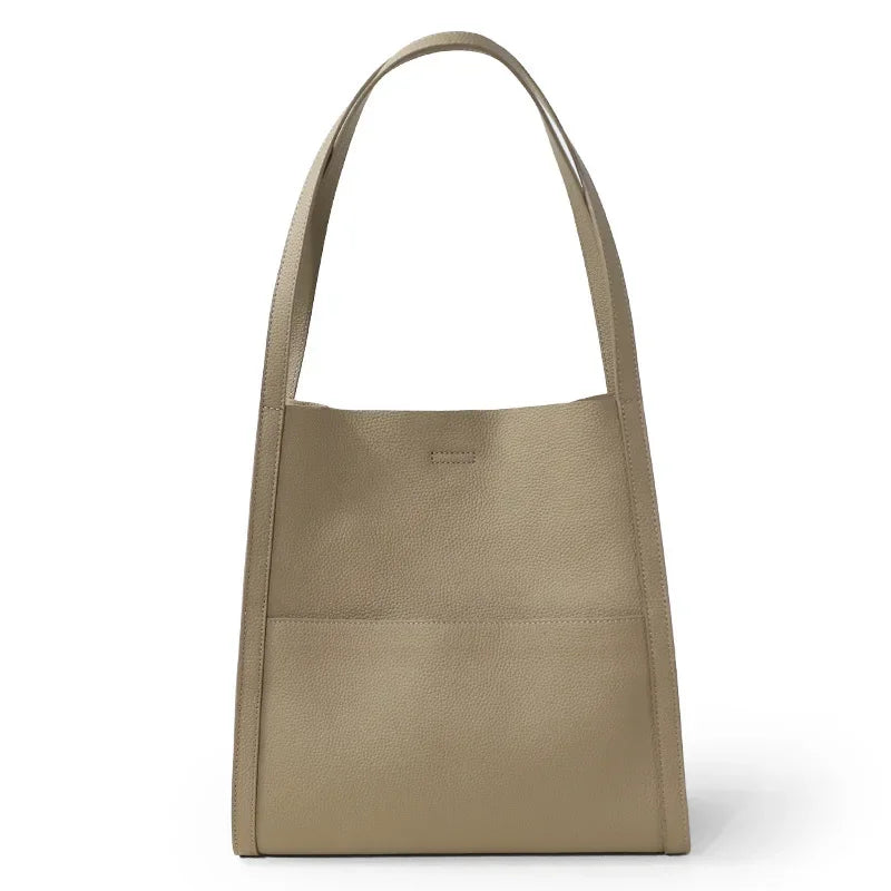 Fashion Elegant Commuter Tote Bags Women 2024 New All-match Large Capacity Shoulder Bag Simple Design Cowhide Leather Handbag