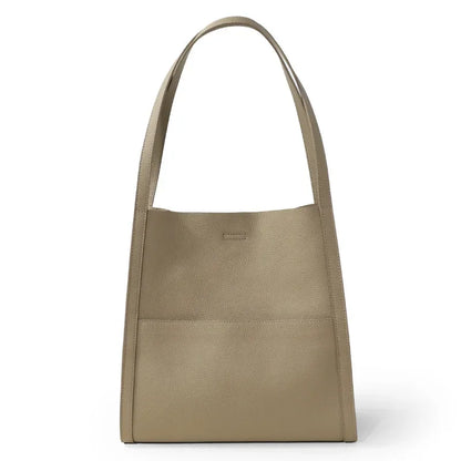 Fashion Elegant Commuter Tote Bags Women 2024 New All-match Large Capacity Shoulder Bag Simple Design Cowhide Leather Handbag