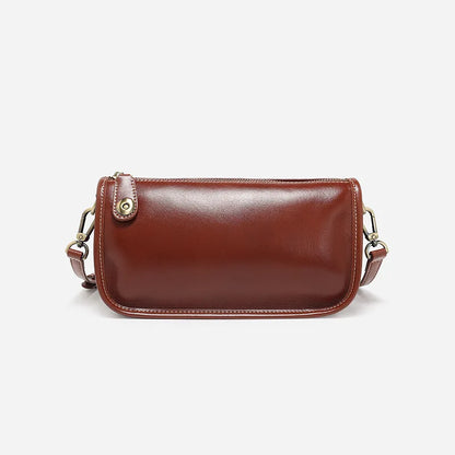 Fashion Elegant Genuine Leather Cowhide Crossbody Shoulder Bag Niche Light Luxury Handbags Female 2024 New Commuter Bolsas