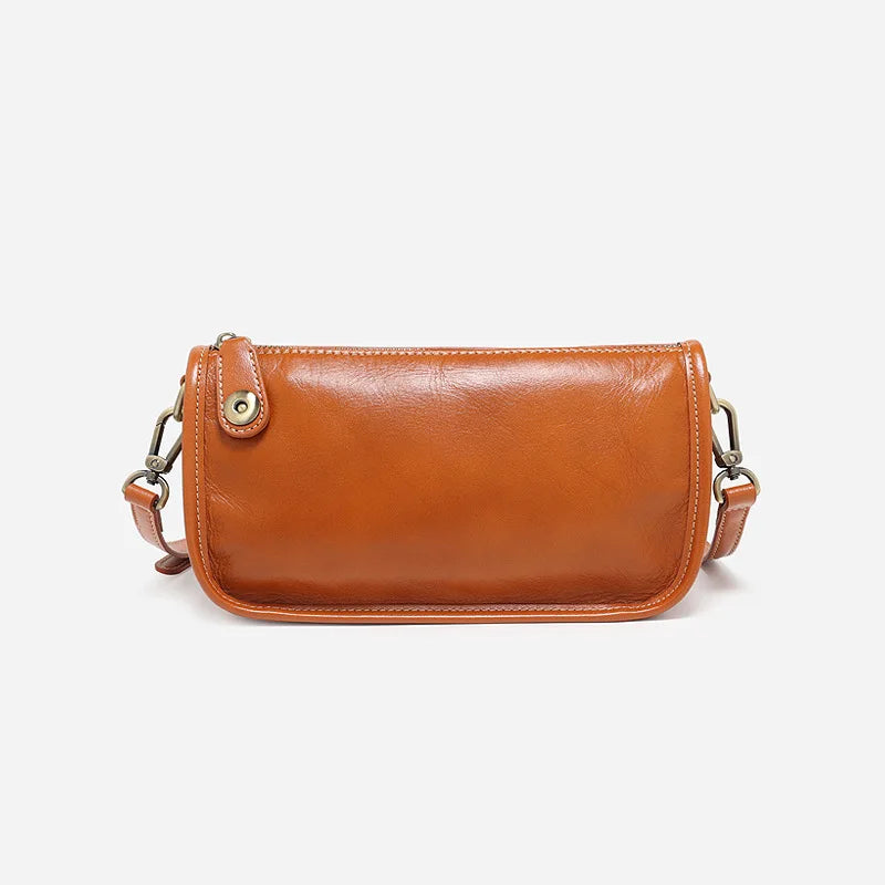 Fashion Elegant Genuine Leather Cowhide Crossbody Shoulder Bag Niche Light Luxury Handbags Female 2024 New Commuter Bolsas