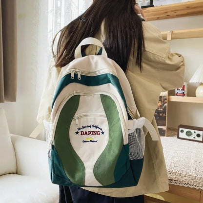 Fashion Embroidery Women's Large Capacity School For Girls Casual Feminina Travel Backpack Trend Laptop Bag