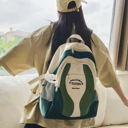 Fashion Embroidery Women's Large Capacity School For Girls Casual Feminina Travel Backpack Trend Laptop Bag
