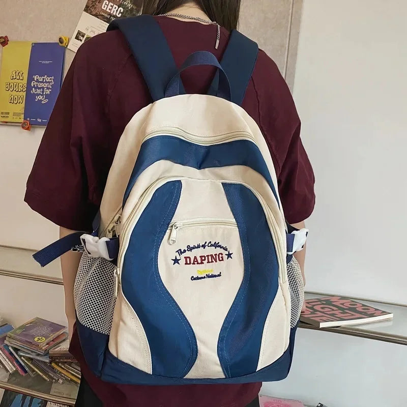 Fashion Embroidery Women's Large Capacity School For Girls Casual Feminina Travel Backpack Trend Laptop Bag