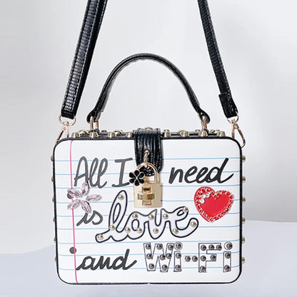 Fashion Fashion Letter Patten Dinner Banquet Purse Wedding Bridal Woman Black White Handbag Cocktail Prom Party Lady Evening Bag