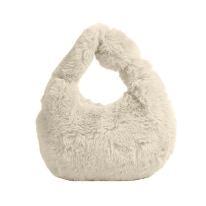 Fashion Faux Furs Shoulder Bag Soft Plush Underarm Bags Casual Shoulder Bag