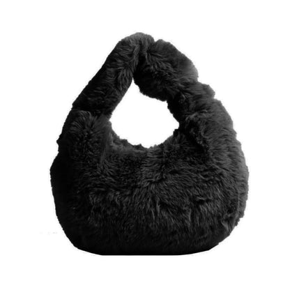 Fashion Faux Furs Shoulder Bag Soft Plush Underarm Bags Casual Shoulder Bag