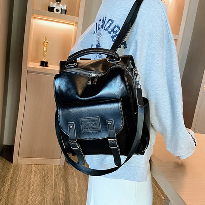 Fashion Female Backpacks High Quality Leather Bagpack for Women Large Capacity School Travel Bag Ladies Knapsack Shoulder Bag