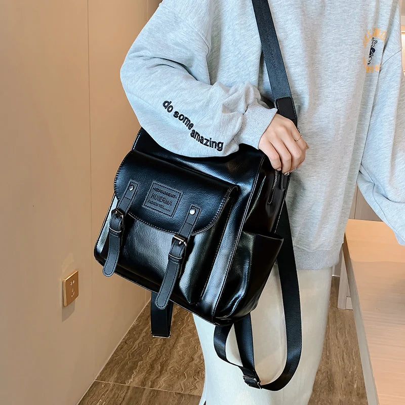 Fashion Female Backpacks High Quality Leather Bagpack for Women Large Capacity School Travel Bag Ladies Knapsack Shoulder Bag