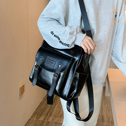 Fashion Female Backpacks High Quality Leather Bagpack for Women Large Capacity School Travel Bag Ladies Knapsack Shoulder Bag