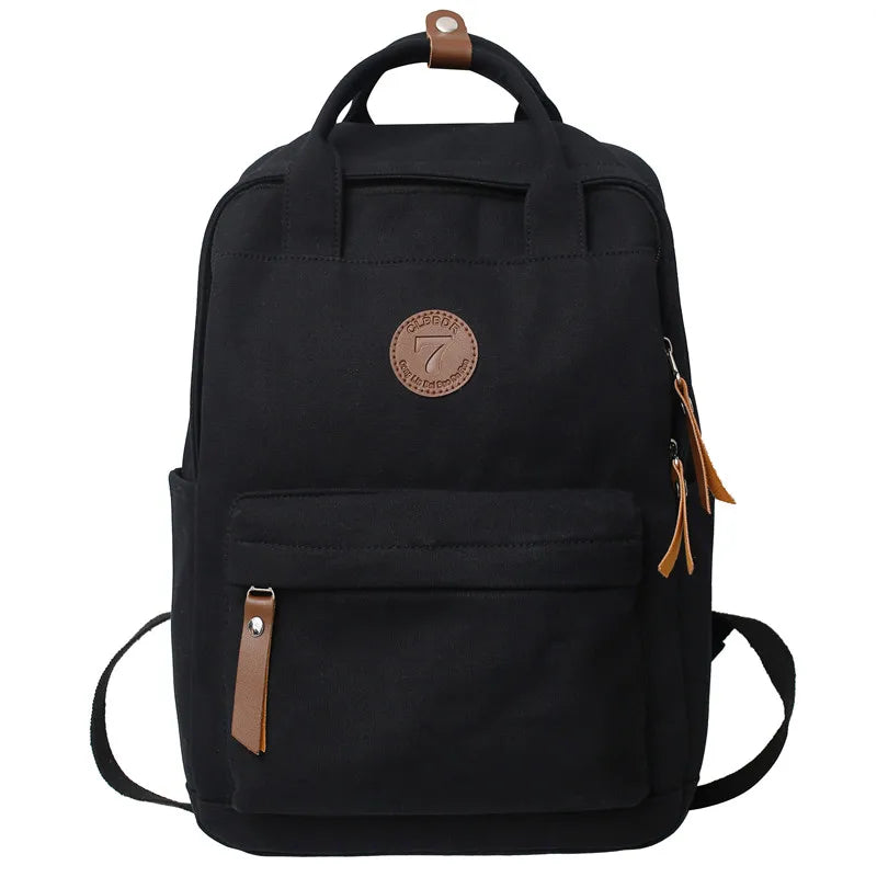 Fashion Female Canvas White Laptop Ladies Vintage College Backpack Male Girl Travel Boy Leisure Retro Book Men Women School Bags