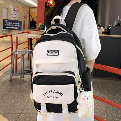 Fashion Female Cute Harajuku Laptop College Backpack Ladies Leisure Book Bag Women Trendy Nylon Backpack Girl Travel School Bags