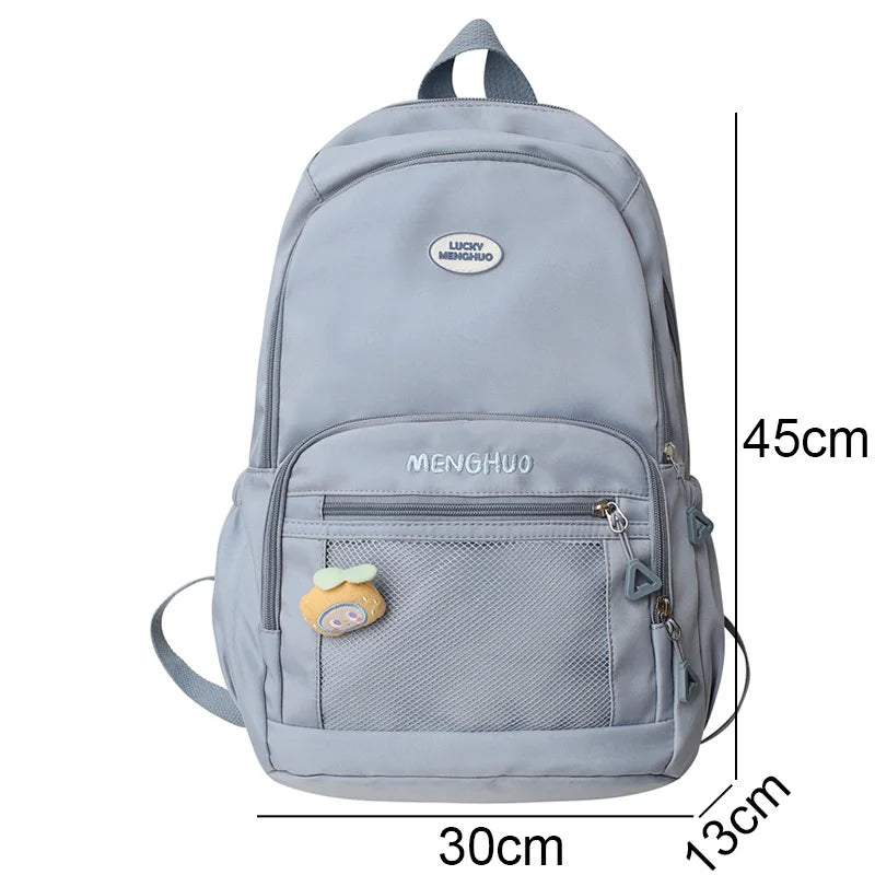 Fashion Female Cute Mesh Waterproof Travel School Bag Trendy Women College Girl Laptop Kawaii Backpack Lady Leisure Book Bag New