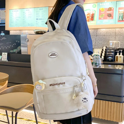 Fashion Female Cute Mesh Waterproof Travel School Bag Trendy Women College Girl Laptop Kawaii Backpack Lady Leisure Book Bag New