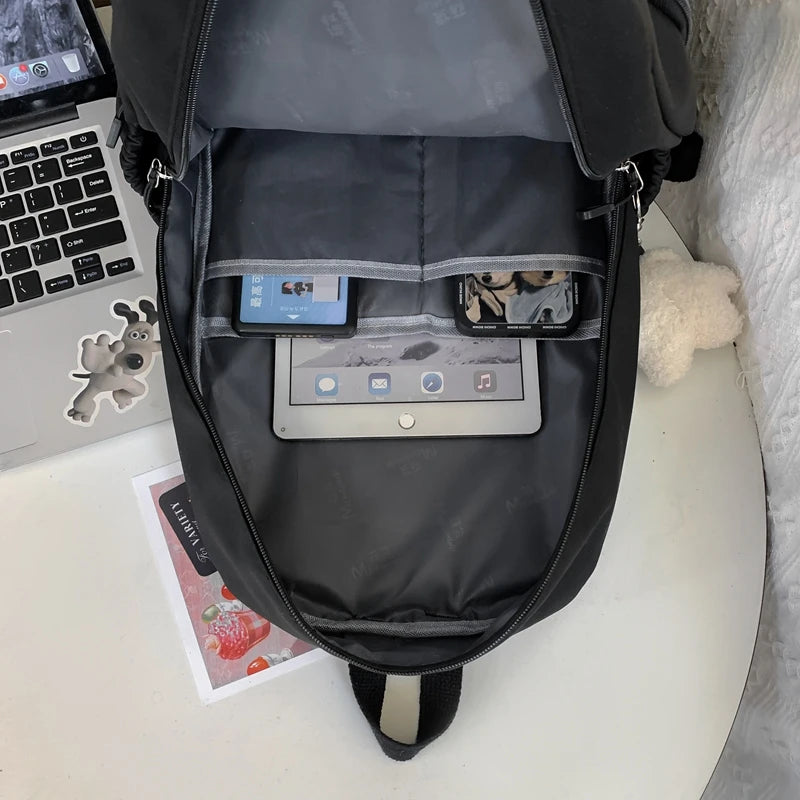 Fashion Female Cute Mesh Waterproof Travel School Bag Trendy Women College Girl Laptop Kawaii Backpack Lady Leisure Book Bag New
