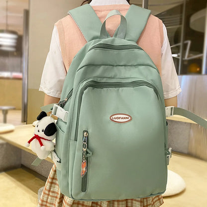 Fashion Female Green Travel Laptop College Backpack Girl Kawaii Nylon School Backpack Trendy Ladies Cute Student Book Bags Women