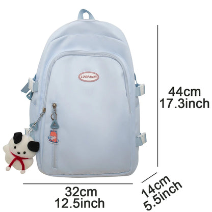 Fashion Female Green Travel Laptop College Backpack Girl Kawaii Nylon School Backpack Trendy Ladies Cute Student Book Bags Women