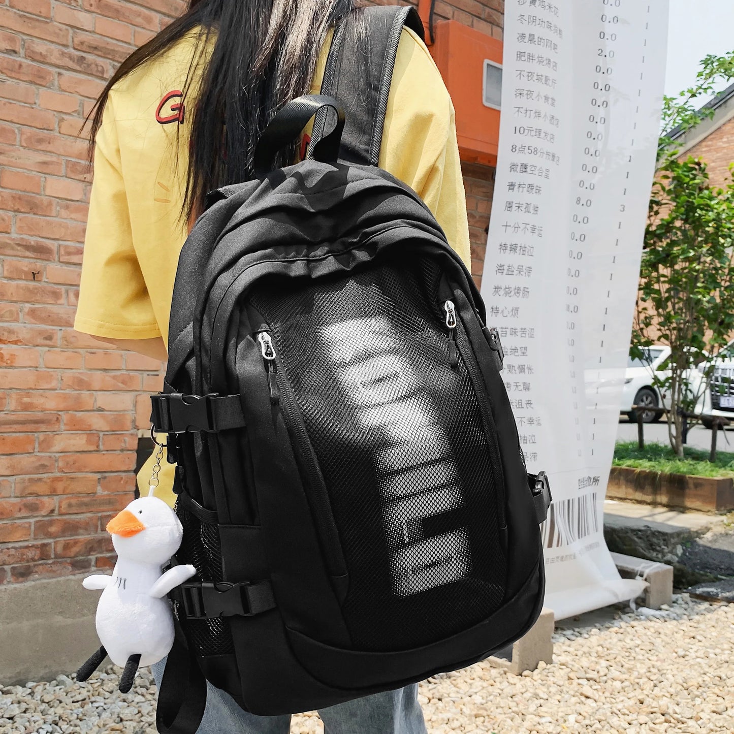 Fashion Female High Capacity Bag Lady Mesh Nylon College Backpack Girl Travel Book Laptop Backpack Women Leisure Net School Bags