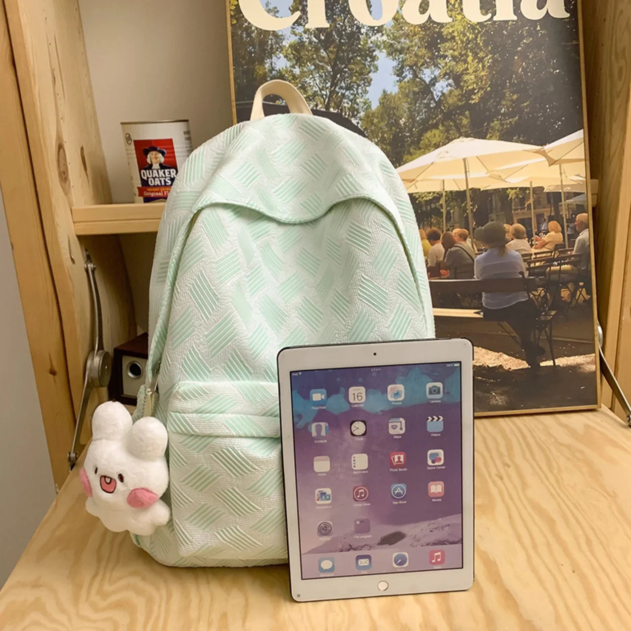 Fashion Female Kawaii School Bag Cute Trendy Green Ladies Nylon Travel Laptop Cool Women College Backpack Girl Book Bags Student